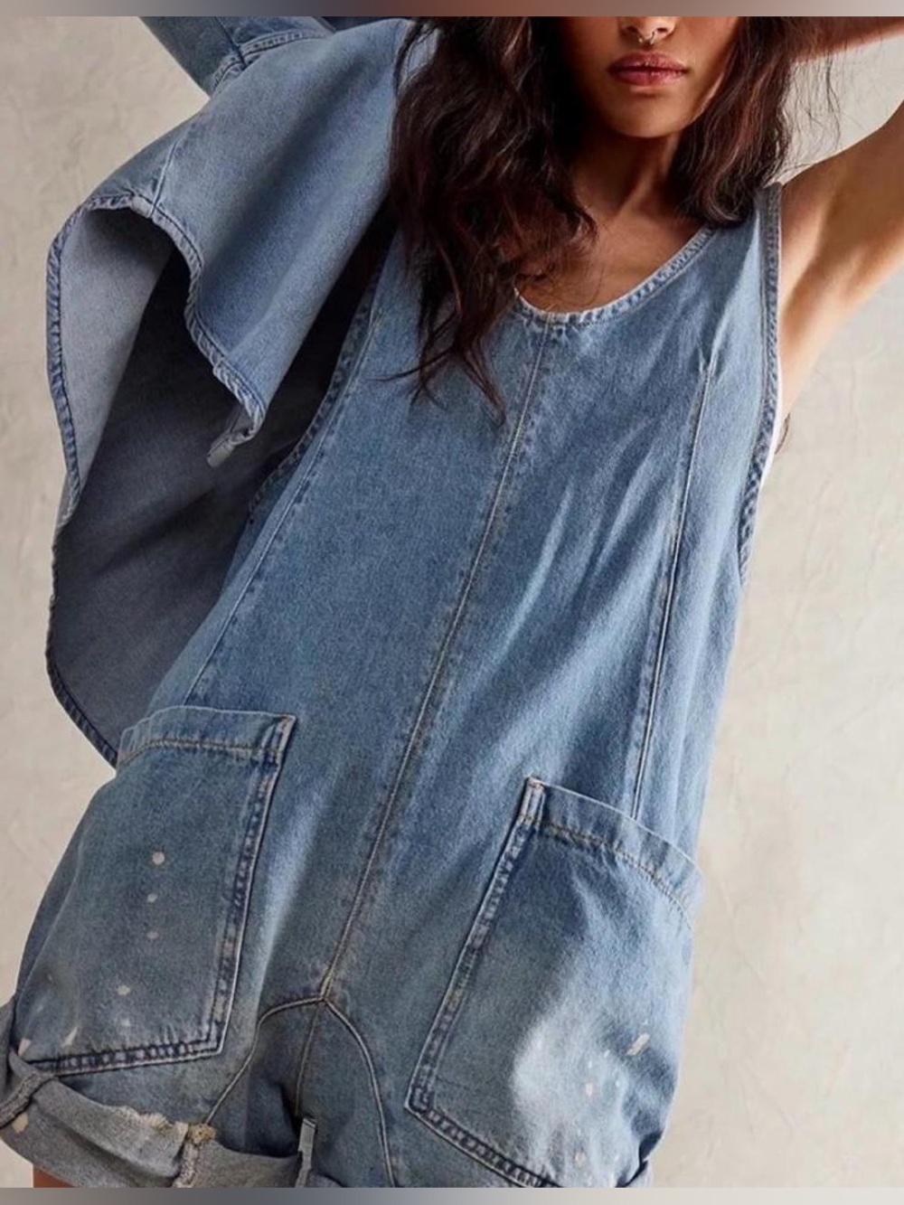 Free People Denim Overalls